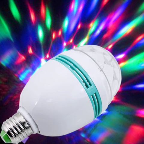 LAM-41105 3W Colorful Rotating Stage RGB LED Light Bulb Xmas Party Disco DJ Lamp US - KobeUSA