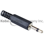 PLU-10120BK  3.5mm Mono Plug Plastic with Cable Protector - KobeUSA