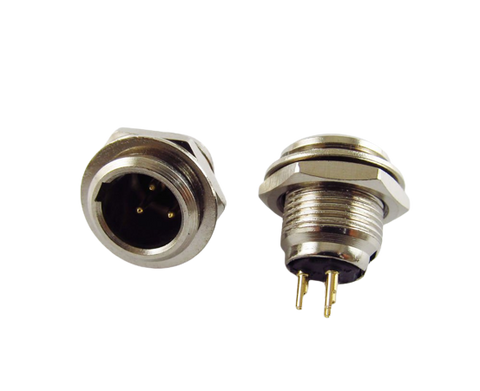 PLU-10125 Microphone Connector Male Chassis Mount 3 Pins - KobeUSA