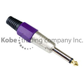 PLU-10205PP 1/4’ Mono Plug Gold Tip Purple - KobeUSA
