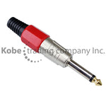 PLU-10205RD 1/4’ Mono Plug Gold Tip red - KobeUSA