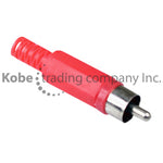 PLU-10245RD RCA Plug Plastic Handle Red 100 unit bag - KobeUSA