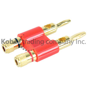 PLU-10345 Dual Banana Plug Gold Screw Type - KobeUSA