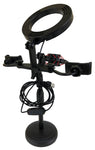 STD-30500 Live Broadcast Stand - Tablet & Phone Desk Stand with LED Light for Live Streaming - KobeUSA