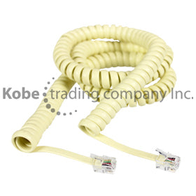 TEL-10180 COILED CABLE IVORY,15FT  - KobeUSA
