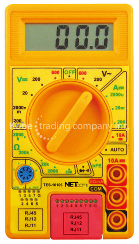 TES-10106 Digital Multimeter with  transistor buzer tester and cable tester - KobeUSA