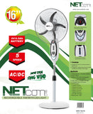 VAR-16210 16” RECHARGEABLE BATTERY OSCILLATING PEDESTAL ADJUSTABLE FAN STAND - KobeUSA