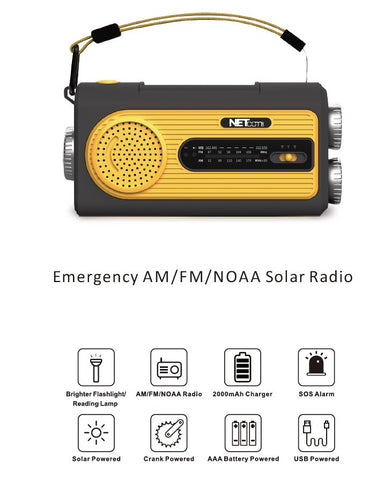 VAR-10163 AM/FM/NOAA Emergency Solar Radio - KobeUSA